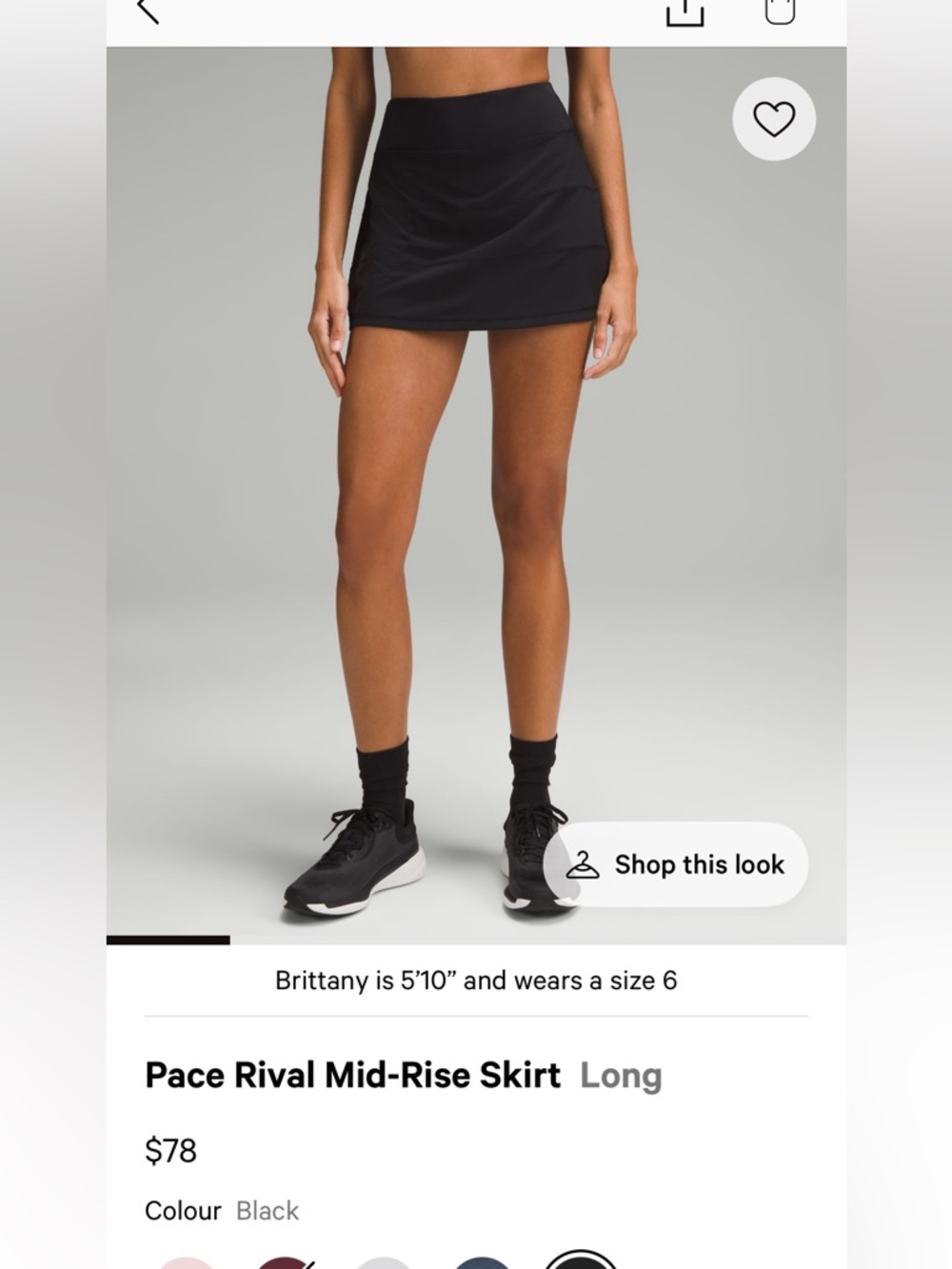 Lululemon Pace Rival Mid-Rise Skirt Long